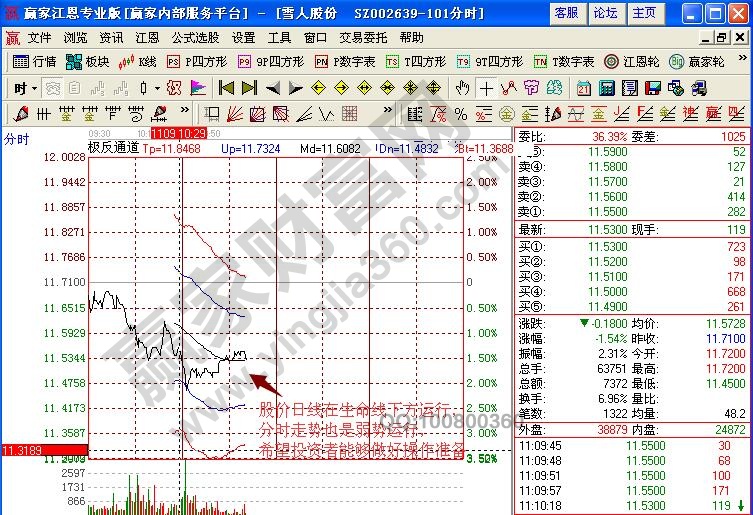 雪人股份分時圖